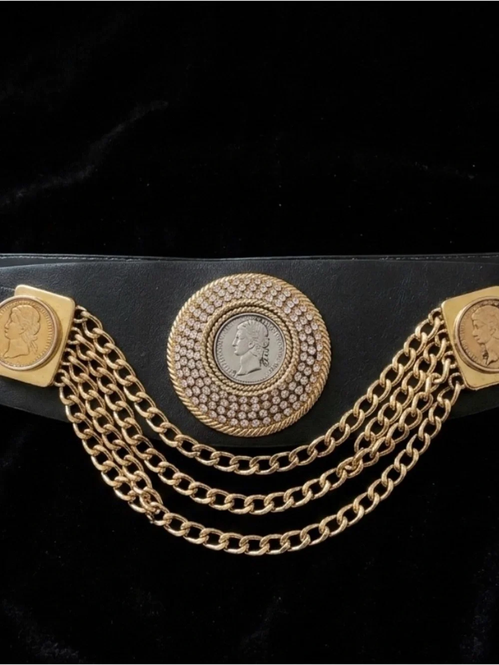 #296 Vintage 1990’s Designer Runway Statement Leather Belt